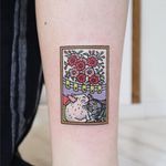 Today's favorite tattoo by Kimsany #Kimsany #favoritetattoos #favorite #besttattoos #tattooideas #newtattoo #tattooinspiration #cooltattoos #tattoodoapp #cat #Kitties #flowers #floral #pattern #color #cute #leg