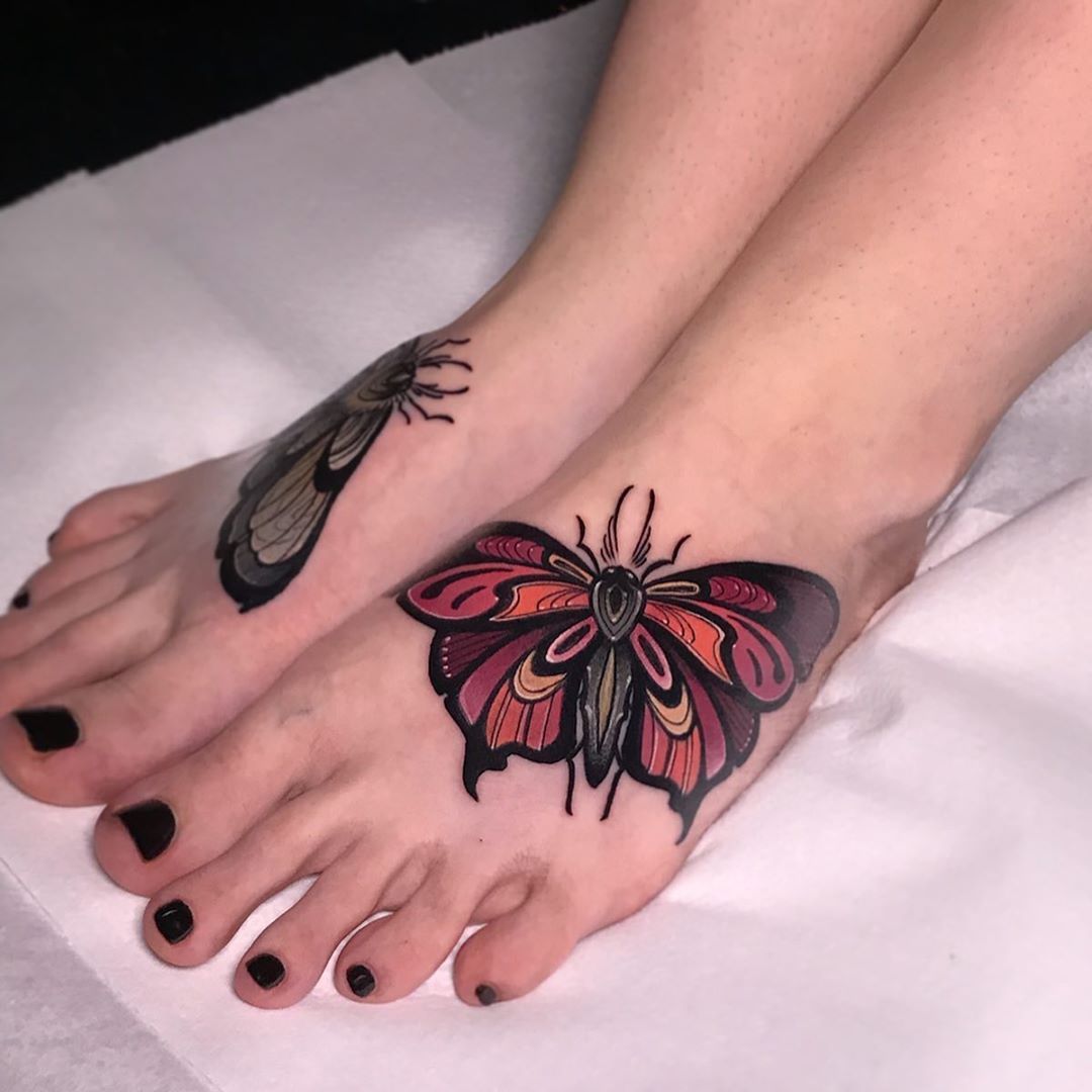 Foot Butterfly Tattoo  Unique Butterfly Tattoos  Butterfly Tattoos   Crayon