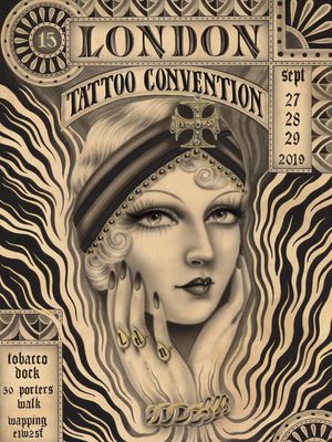 London Tattoo Convention 2019 poster by Rose Hardy #RoseHardy #LondonTattooConvention #LondonTattooConvention2019 #London #tattooconvention