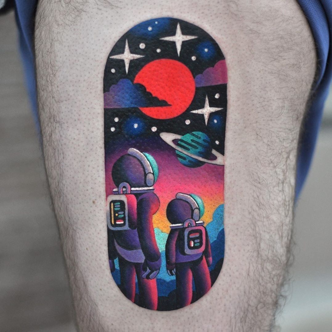 Astrounaut Tattoo | Astronaut tattoo, Space tattoo sleeve, Galaxy tattoo