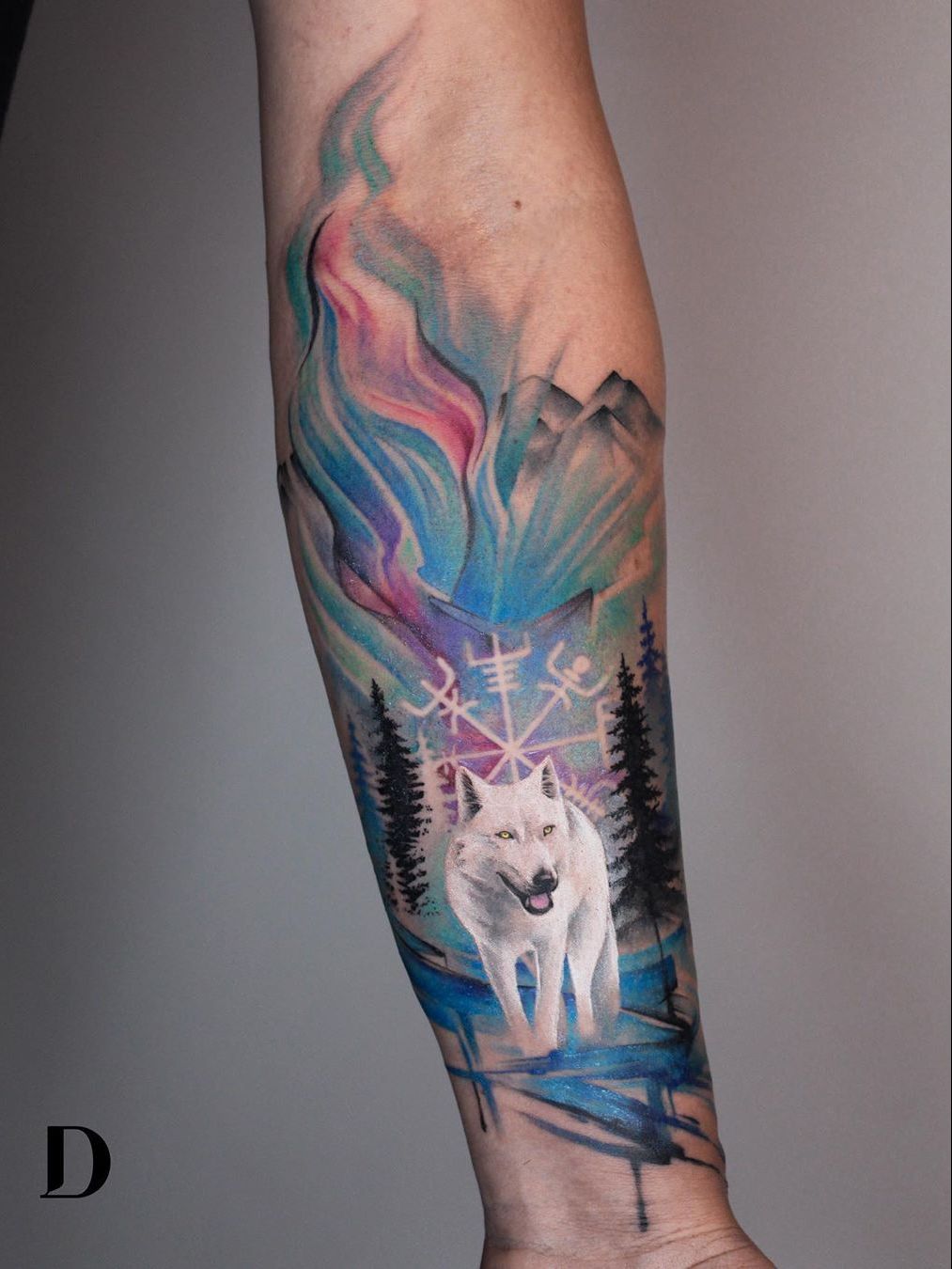 Full Sleeve Wolf and Raven Temporary Tattoo Realistic Crow Full Moon Click  for More Details Leg Tattoo Craft Supply - Etsy Finland