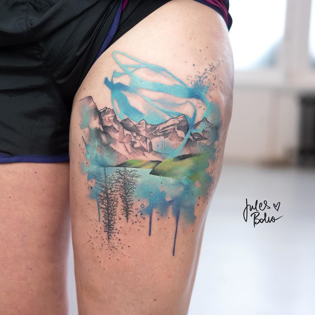 tattoo sleeve, watercolor - OpenDream