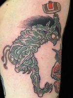 Yokai tattoo by Hanna Sandstrom #HannaSandstrom #DarkAgeSeattle #Seattle #Japanese #Irezumi #color #yokai #monster #demon