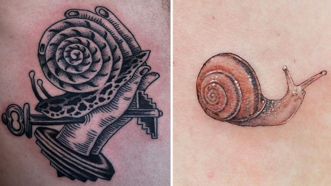 My snail tattoo   rsnails