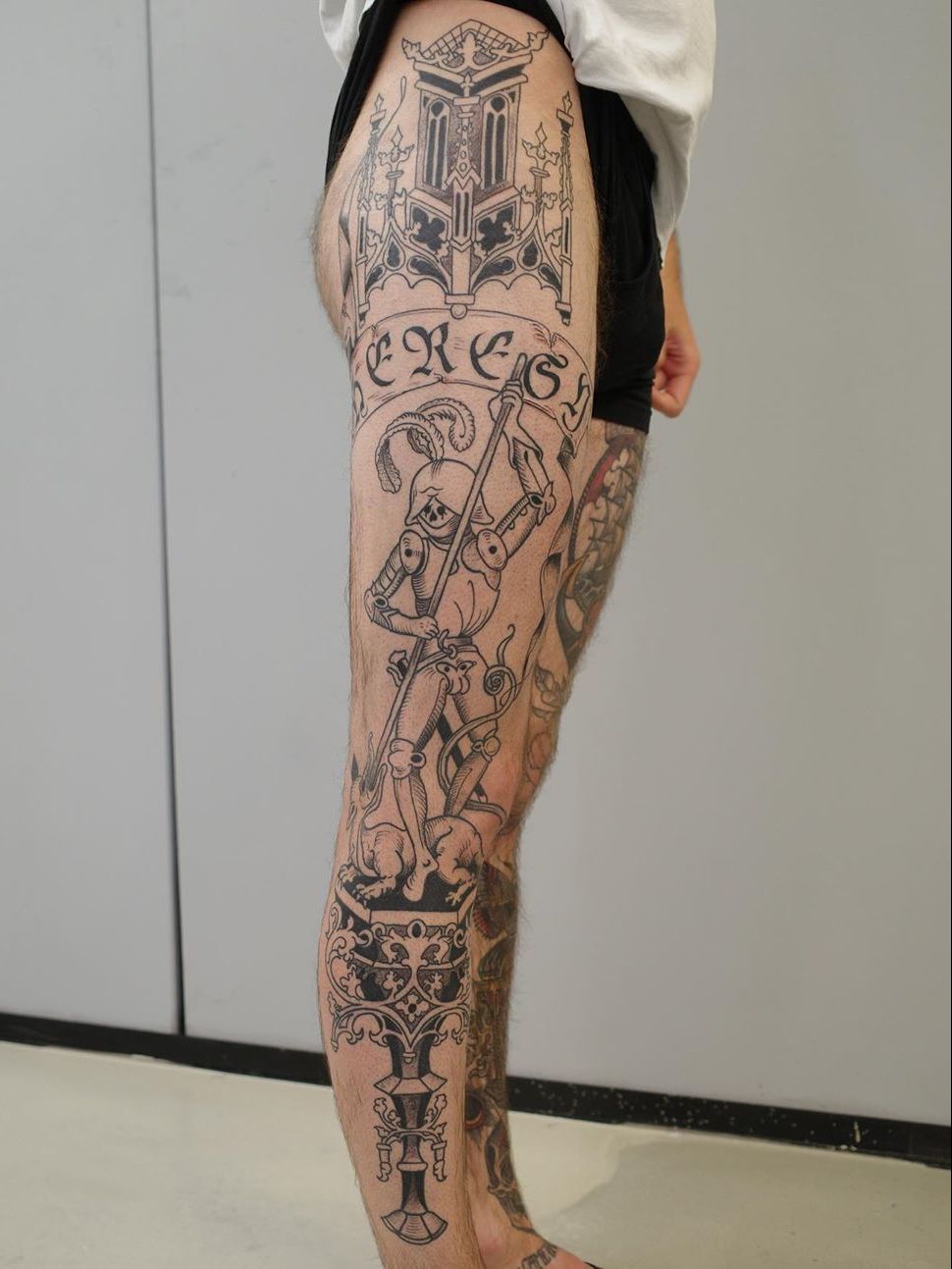 Tattoo uploaded by JenTheRipper • Danse macabre tattoo by Neal Panda  #NealPanda #medievalart #dansemacabre #skeleton #king • Tattoodo