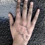 Hand poke tattoo by Sabrina Drescher aka stabdee #SabrinaDrescher #StabDee #handpoketattoo #illustrative #dotwork #handpoke #handtattoo #surreal #surrealism #drips #burnscarcoverup #scarcoverup