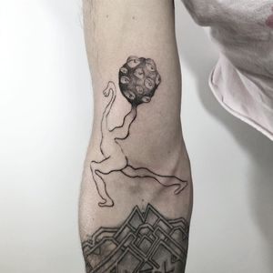 Hand poke tattoo by Sabrina Drescher aka stabdee #SabrinaDrescher #StabDee #handpoketattoo #illustrative #dotwork #handpoke #surrealism #eye #eye #surreal 