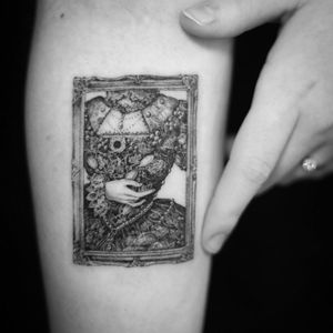 Black and grey tattoo by Rebecca aka Land of Sky #Rebecca #LandofSky #ladiesladiesartshow #womantattooartists #femaletattooartist #femaletattooist