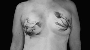 Mastectomy tattoo by David Allen #DavidAllen #mastectomytattoo #mastectomyscarcoveruptattoo #scarcoveruptattoo #nippletattoo #mastectomy