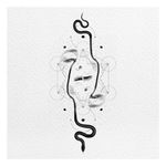 Illustrative tattoo flash by Peter Laeviv #PeterLaeviv #realism #illustrative #linework #intricate #detailed #fineline #abstract #snake #portrait #sacredgeometry #treeoflife