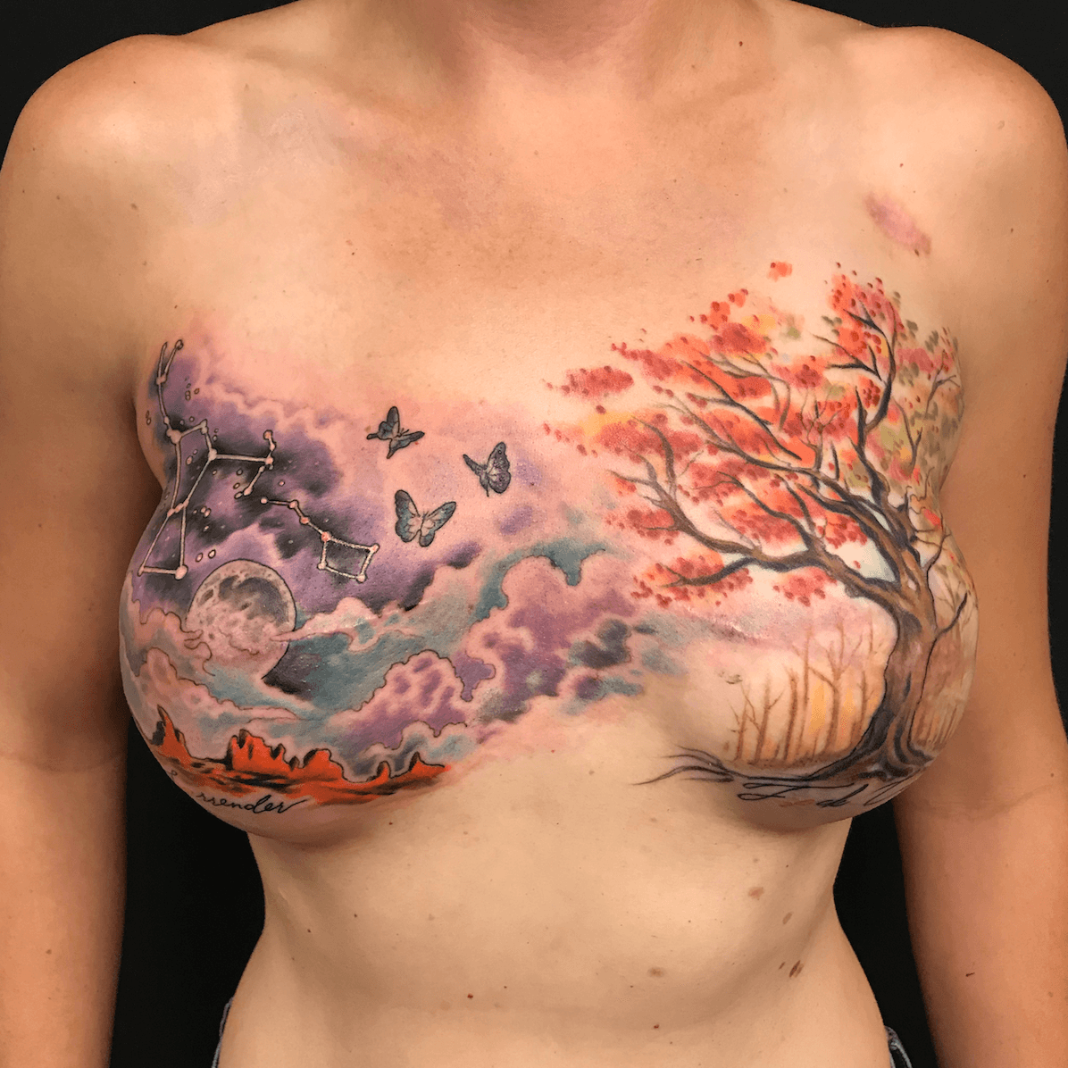 Tattoo uploaded by Anatta Vela • Mastectomy tattoo by Shane Wallin