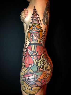 Stained glass tattoo by Mikael De Poissy #MikaelDePoissy #paris #france #paristattoo #paristattooartist