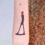Giacometti tattoo by Tattooist Kimria #TattooistKimra #finearttattoos #arthistory #sculpture #studiobysol #sculpture #Korean #modernart