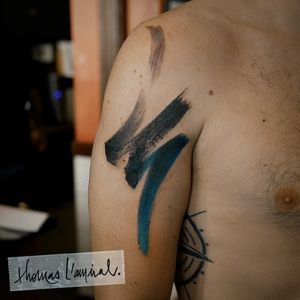 Painting tattoo by Thomas L Amiral #ThomasLAmiral #TinTInTatouages #paristattoo #paristattooartist #paristattooshop