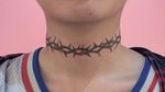 Thorn tattoo by Lo Fi Tattooer #LoFiTattooer #thorntattoos #thorntattoo #thorns #thorn #nature #plant #blackandgrey #illustrative #necktattoo