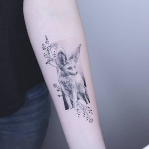 Fennec fox tattoo by Pat aka patricetattoo #Pat #patricetattoo #paris #france #paristattoo #paristattooartist #paristattooshop