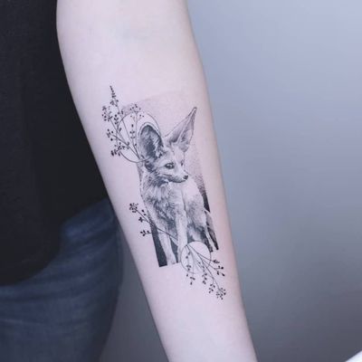 Fennec fox tattoo by Pat aka patricetattoo #Pat #patricetattoo #paris #france #paristattoo #paristattooartist #paristattooshop