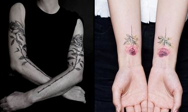 small black flower tattoos