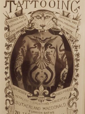 Tattoo poster by tattoo artist Sutherland Macdonald #SutherlandMacdonald #Britishtattooartist #vintagetattoo #tattoohistory #tattooculture #traditionaltattoo 