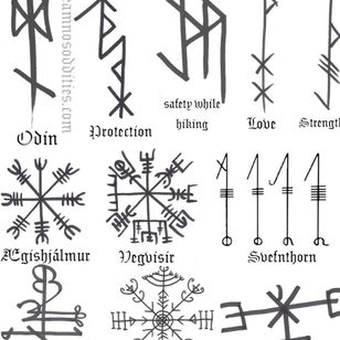 Runis symbology via oreamnosoddities #oreamnosoddities #runes #symbols #vikingtattoo #viking #norse #norsemythology #norsesymbols #symbols
