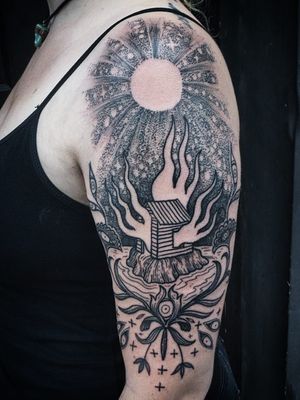 Fire tattoos by Noelle Longhaul #NoelleLonghaul #firetattoos #firetattoo #fire #flames