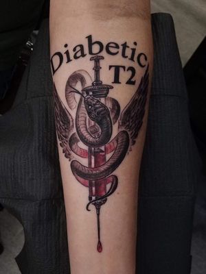 Diabetic tattoo by Zack Miller #ZackMiller #diabetictattoo #diabetictattoos #diabetic #medicaltattoo