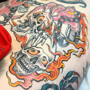 Fire tattoo by Valerie Vargas #ValerieVargas #firetattoos #firetattoo #fire #flames