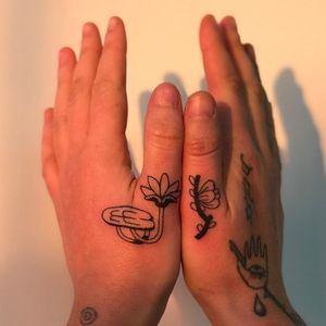 Hand poke tattoo by Gossamer aka grelysian #Gossamer #grelysian #handpoke #stickandpoke #nonelectrictattooing