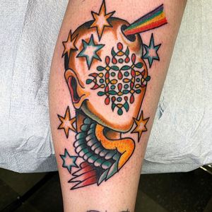 Esoteric spiritual tattoo by Robert Ryan #RobertRyan #Esoteric #Esoterictattoo #Esoterictattoos #occult #magic #spirituality #thirdeye #symbol #star #wing #rainbow 