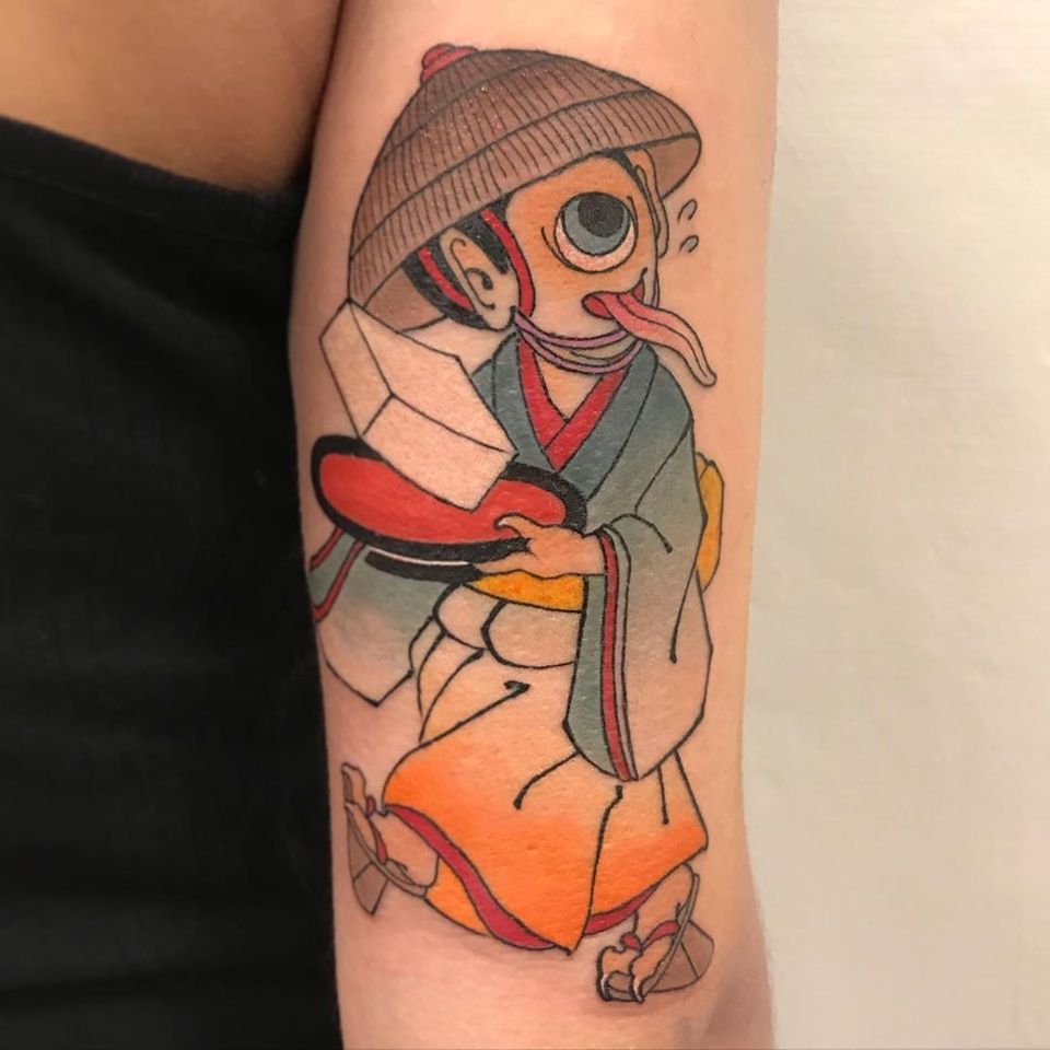 Tofu boy tattoo by yomikamoike #yomikamoike #tofuboy #hirotsumekozo #tofukozo #japanesetattoos #japanese #irezumi #japanesemythology #mythology 