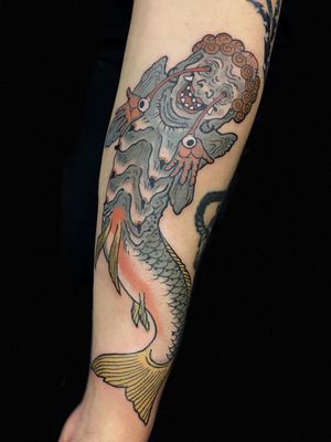 Yokai tattoo by Warriorism #Warriorism #yokai #yokaitattoo #japanesetattoos #japanese #irezumi #japanesemythology #mythology 