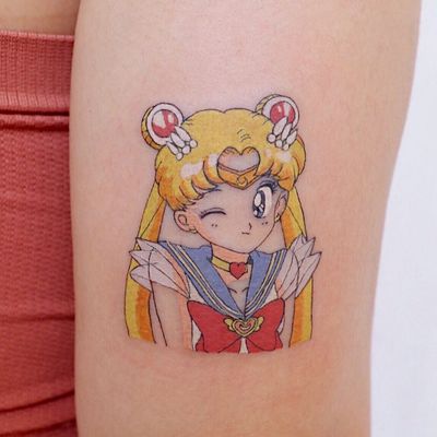 Sailor Moon tattoo by Log Tattoo #LogTattoo #sailormoon #anime #manga #otaku #illustrative #newschool