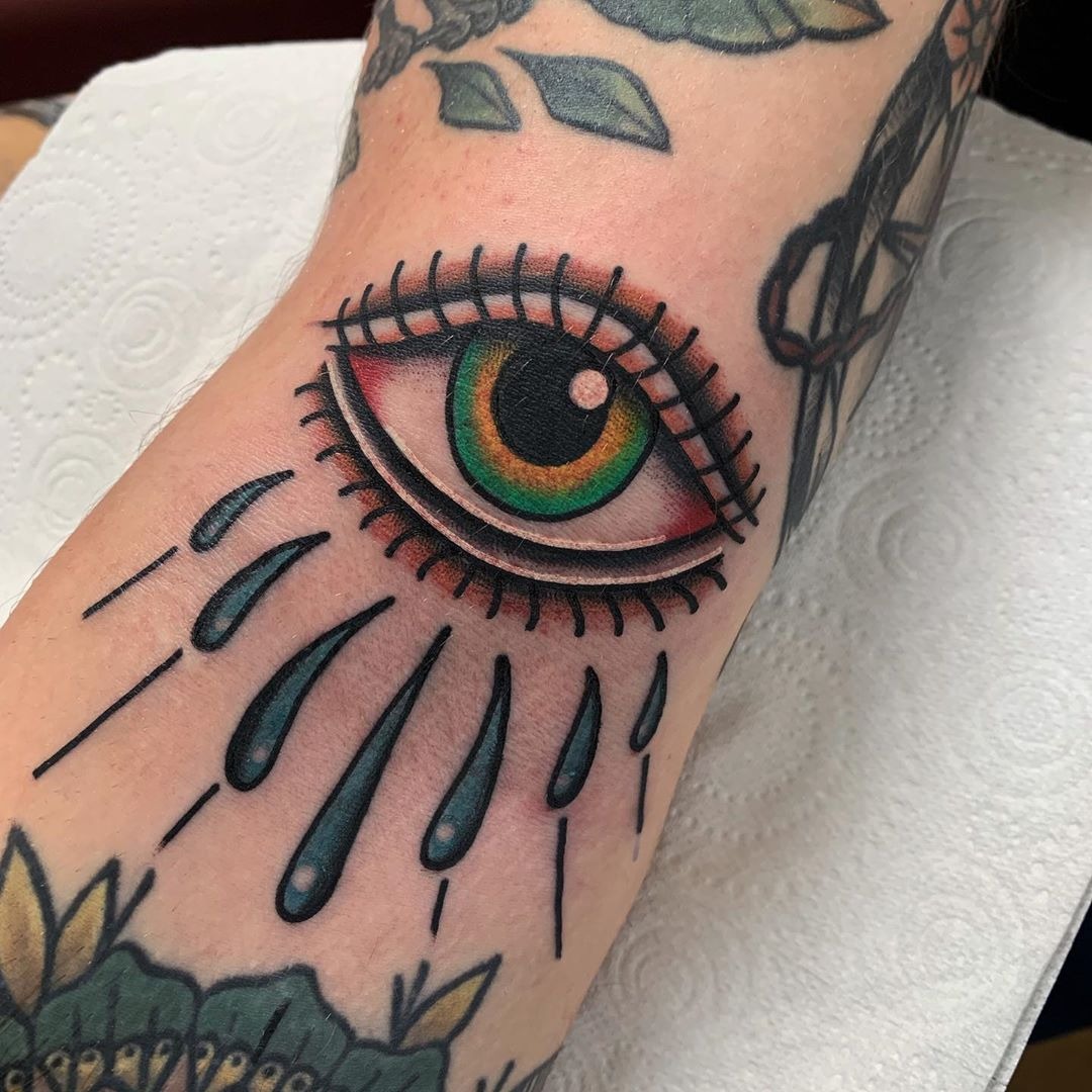 traditional all seeing eye hand tattoo