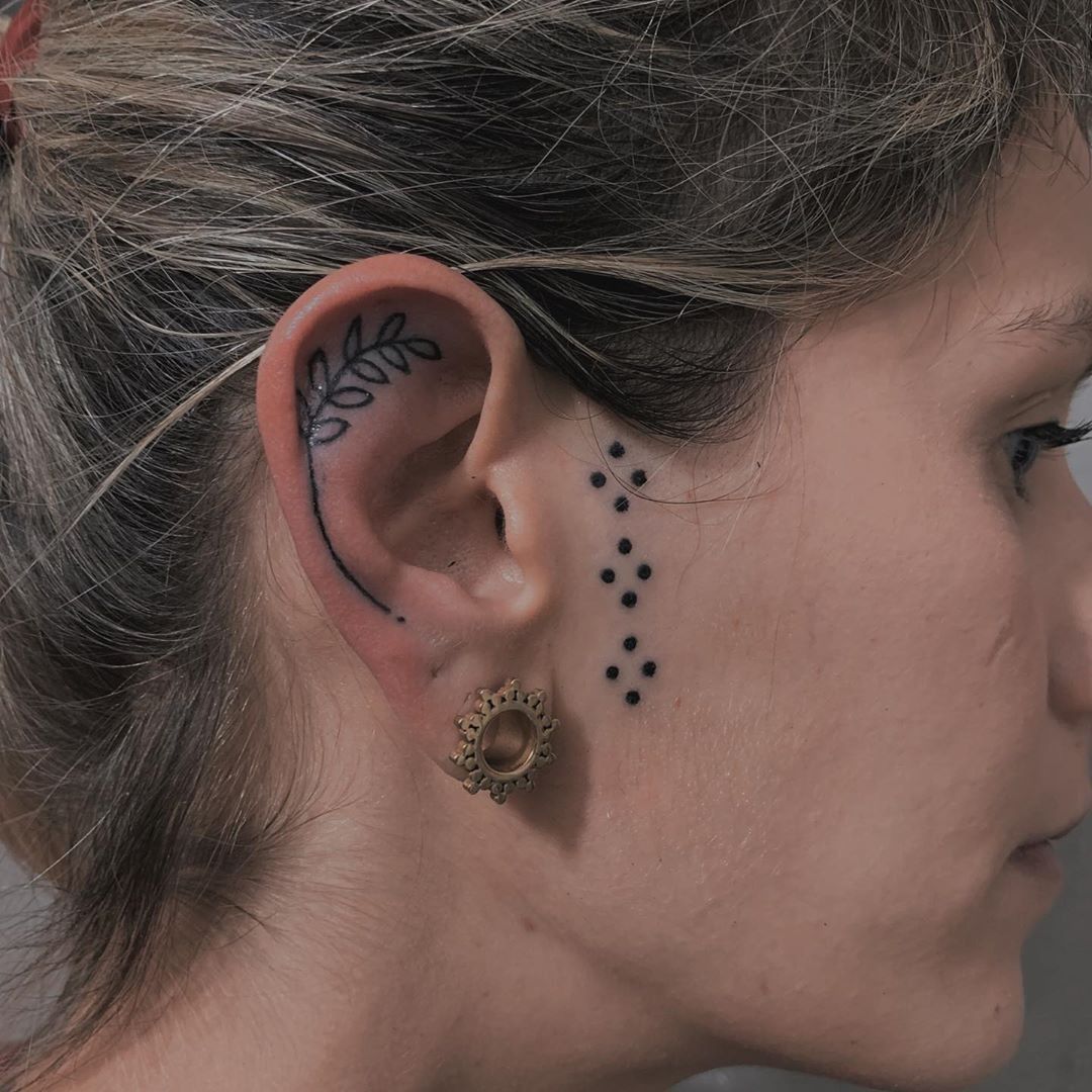 Tattoo In front of ear  Ear tattoo Face tattoos Tattoos