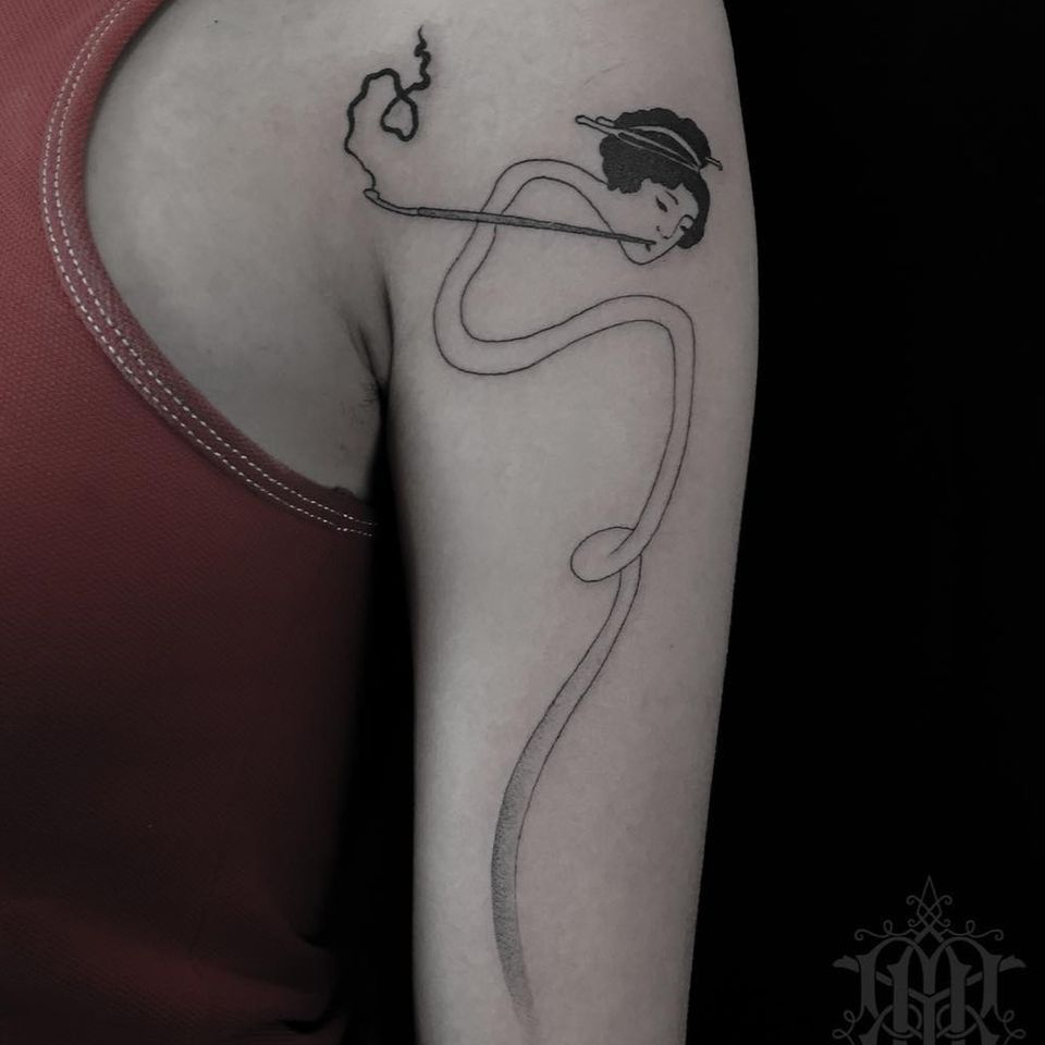 Rokurokubi Tattoo by Abby Drielsma #AbbyDrielsma #rokurokubi #ghost #yokai #japanesetattoos #japanese #irezumi #japanesemythology #mythology 