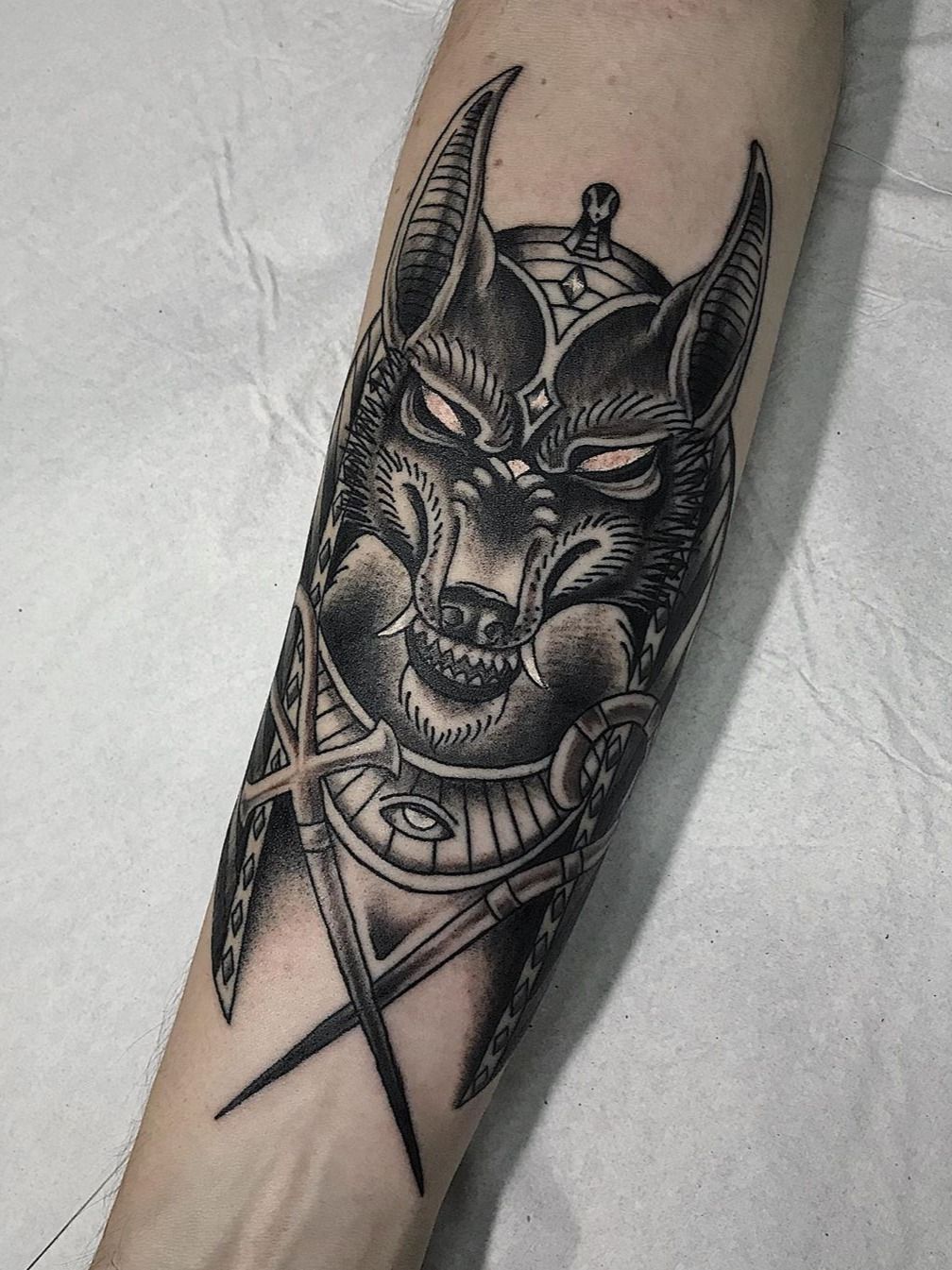 First session on my Anubis piece by Max LaCroix from Empire Inks Studio in  Appleton, Wisconsin : r/tattoos