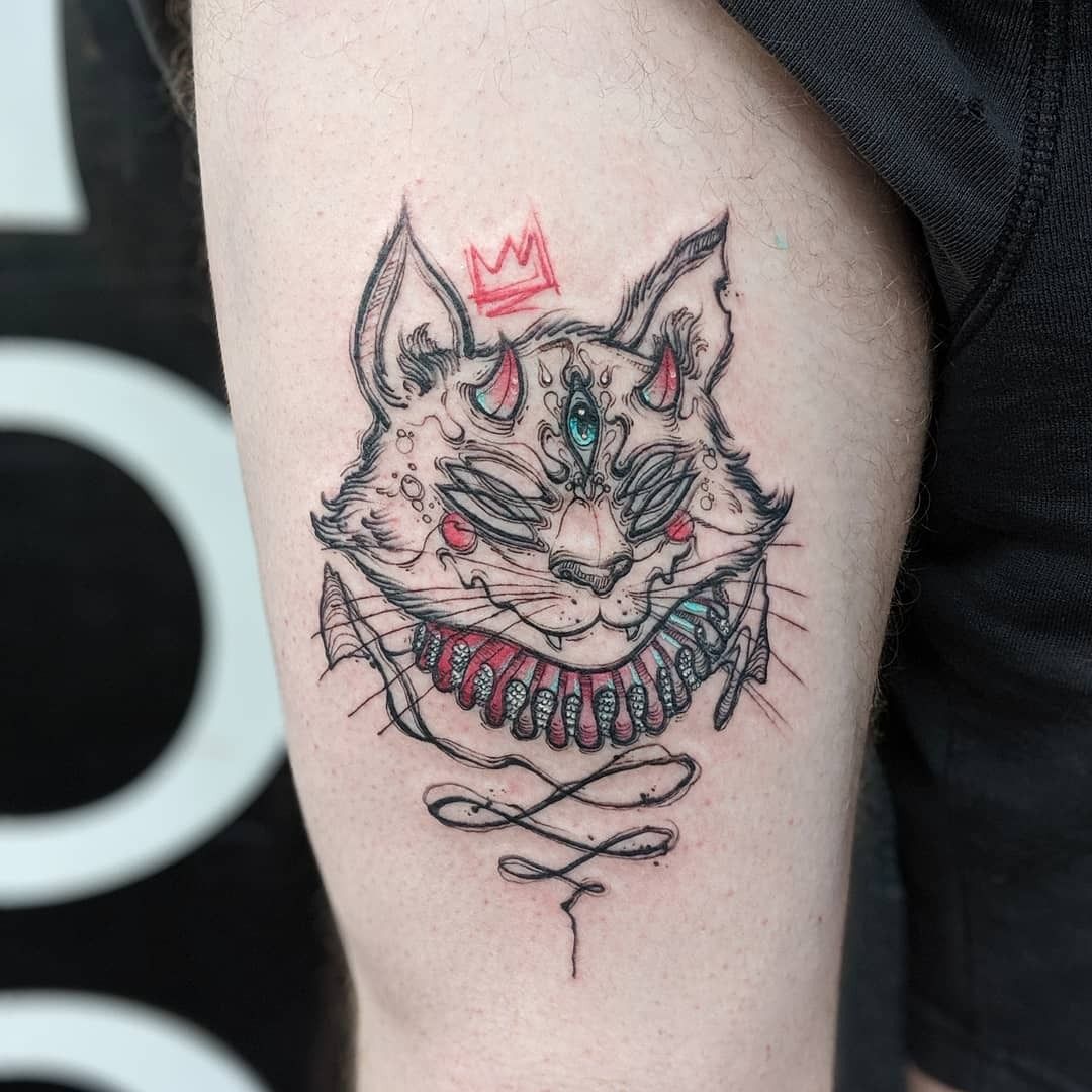 Cat with Monocle  Electric Fresco Tattoos
