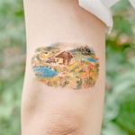 Illustrative watercolor tattoo by Ovenlee #Ovenlee #OvenleeTattoo #StudioBySol #watercolor #illustrative #colorpencil #sketch #cute #landscape #nature #forest #cottage 