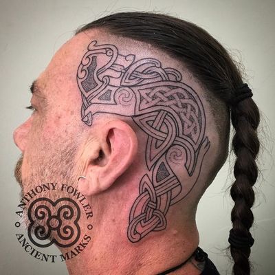 Celtic dragon tattoo by Anthony Fowler #AnthonyFowler #celtic #celticdragontattoo #dragontattoos #dragontattoo #dragon #mythicalcreature #myth #legend #magic #fable