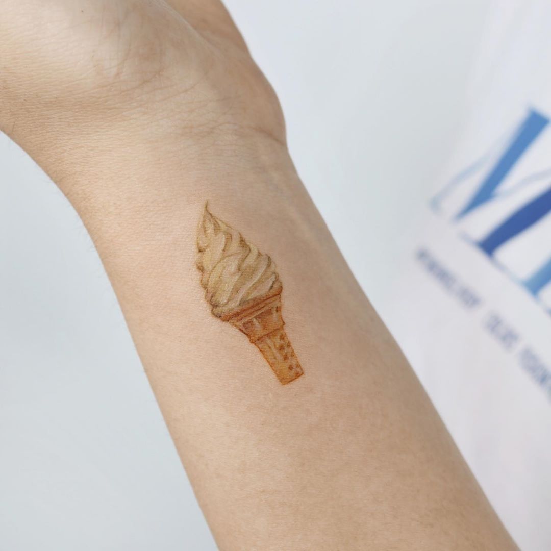 Buy Cute Ice Cream Cone Outline Temporary Tattoo Kawaii Ice Online in India   Etsy