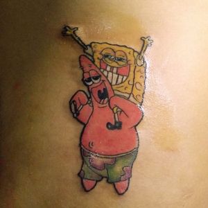 Artist unknown #tattooregret #spongebobtattoo #regrettattoo 
