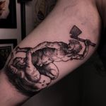 Cain and Abel tattoo by Alexander Gelmel #AlexanderGelmel #illustrative #linework #esoterictattoo #esoteric #cain #abel #cainandabel #darkart