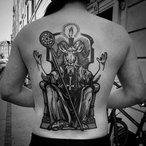 Satanic back tattoo by Haervaerk #Haervaerk #Esoteric #Esoterictattoo #Esoterictattoos #alchemytattoo #alchemytattoos#alchemy #satan #darkart