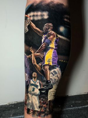 Kobe Bryant tattoo by Steve Butcher #SteveButcher #kobebryanttattoo #kobebryant #Lakers #24 #basketball #sports #memorialtattoo