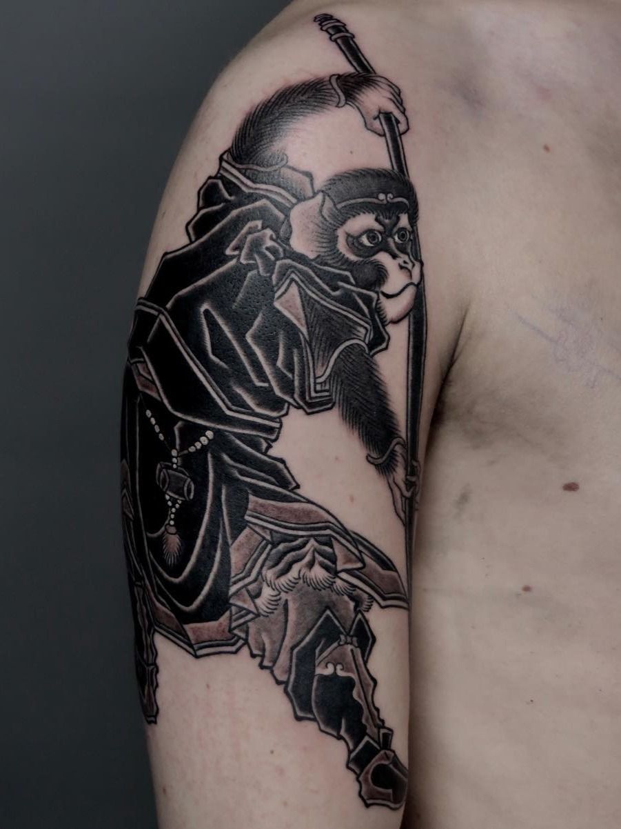 Tattoo uploaded by Justine Morrow  Japanese Monkey tattoo by Horimasa  Tosui HorimasaTosui monkeytattoo Monkey sarutattoo saru  japanesetattoos japanese irezumi japanesemythology mythology  Tattoodo