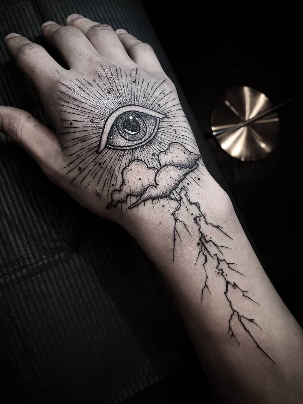 Biomechanical Hand Eye Tattoo by No Remors Tattoo
