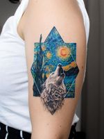 Wolf tattoo by Deborah Genchi aka Debrartist #debartist #deborahGenchi #wolftattoo #wolftattoos #wolf #animal #nature #wolves 