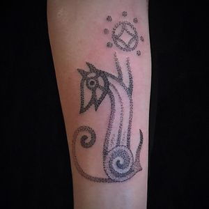 Viking tattoo by Elle Folk #ElleFolk #viking #handpoke #stickandpoke #fox #animal 