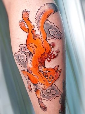 Kitsune tattoo by Alicia aka silly girl tatts #Alicia #sillygirltats #kitsune #kitsunetattoo #japanesetattoos #japanese #irezumi #japanesemythology #mythology 