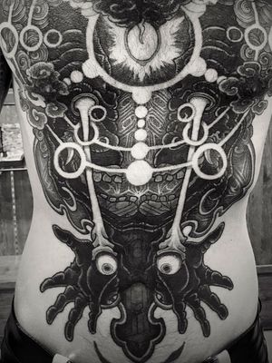 Esoteric Torso Tattoo - Collaboration by Ganji and Kenji #Ganji #Kenji #darkart #Esoteric #Esoterictattoo #Esoterictattoos #occult #sigil